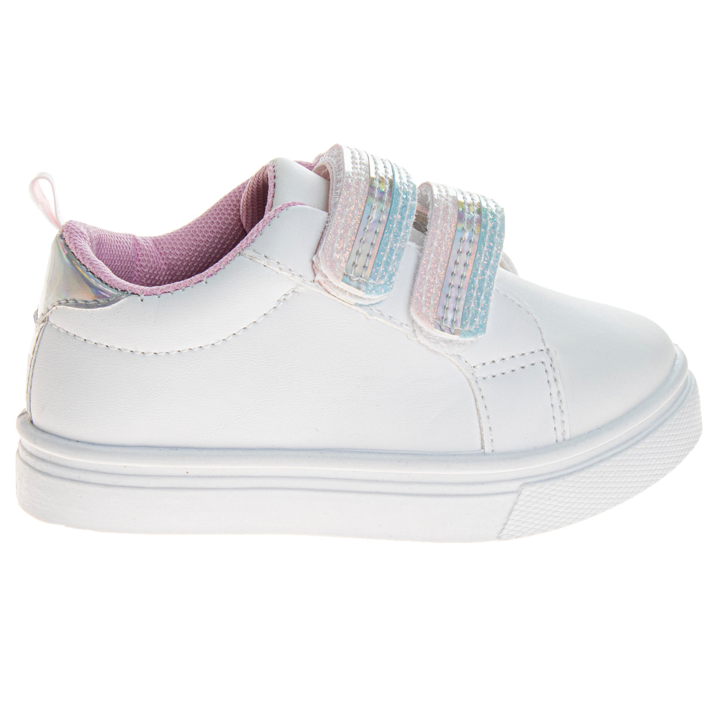 Laura Ashley Girls Hook and Loop Sneakers, Alternate, color, White