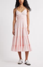 BP. Ruffle Tiered Cotton Midi Dress