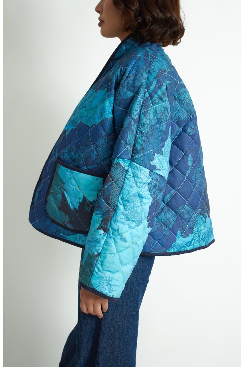 Marcia Reversible Jacket, Alternate, color, Floral Camo Blue / Green