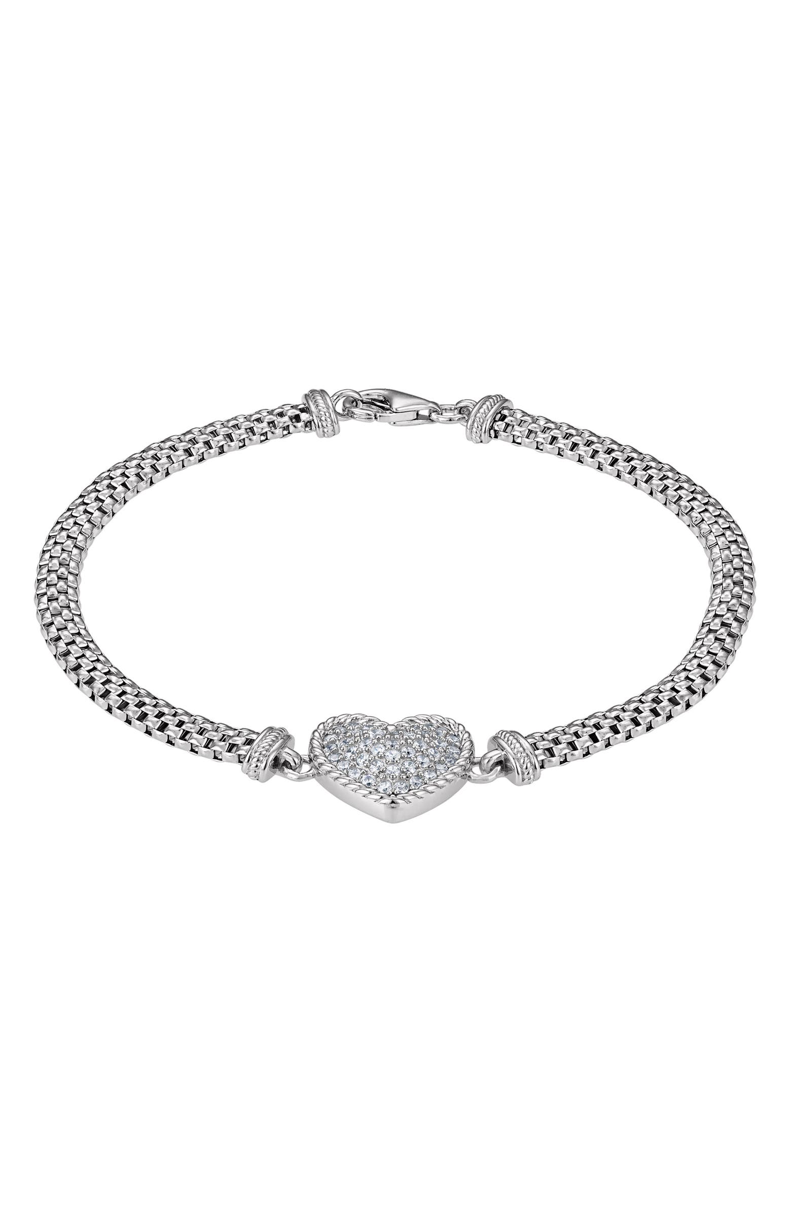 FZN Cubic Zirconia Heart Mesh Bracelet | Nordstromrack