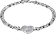 FUZION CREATIONS Cubic Zirconia Heart Mesh Bracelet