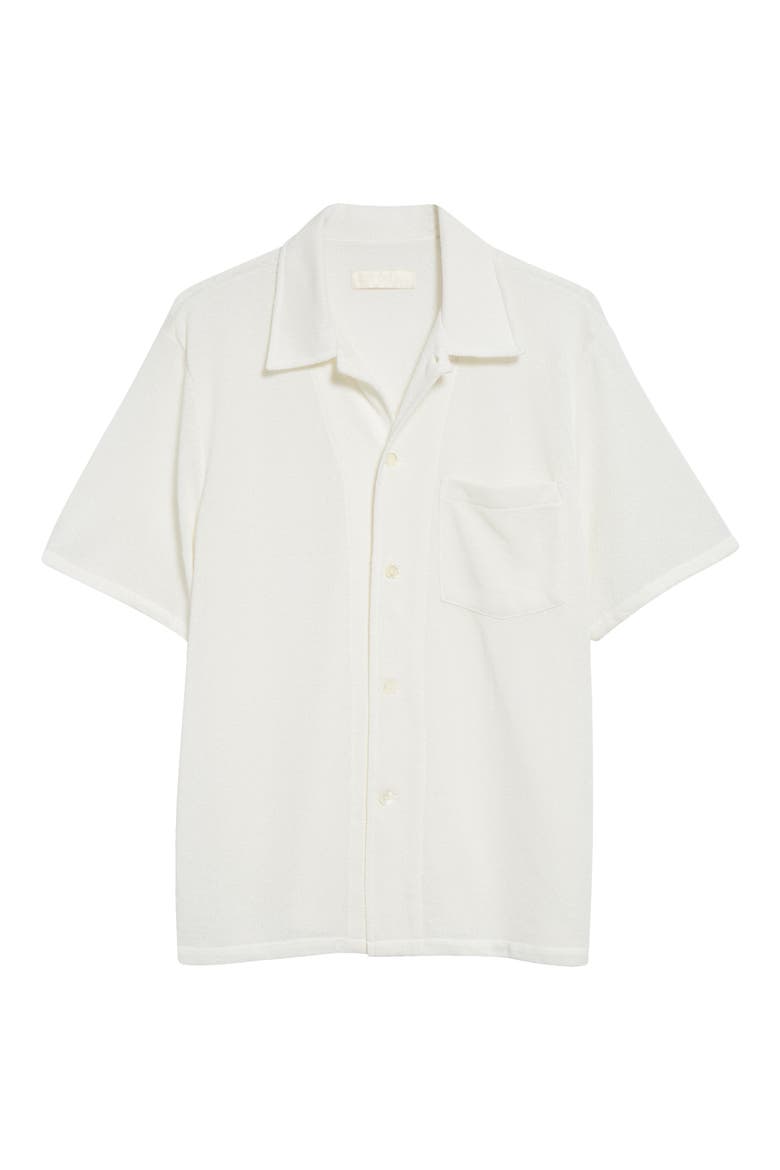 Boxy Bouclé Button-Up Shirt, Alternate, color, WHITE BOUCLE