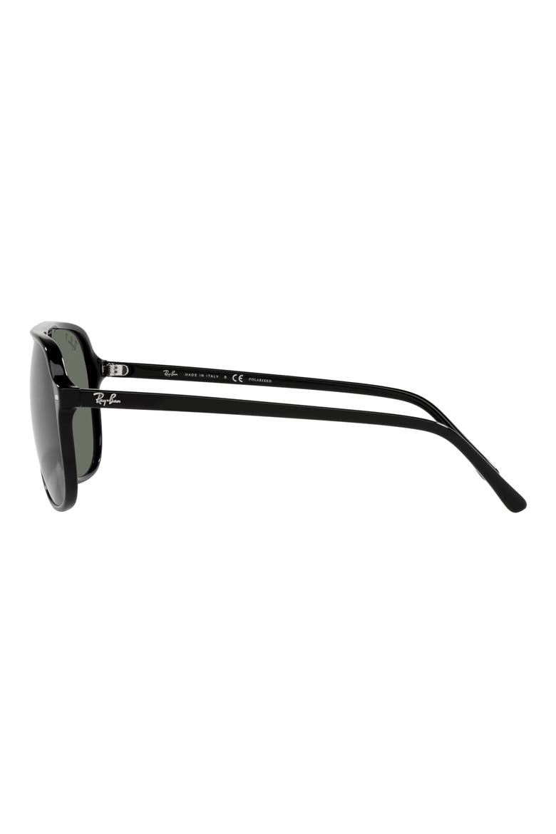 56mm Polarized Square Sunglasses, Alternate, color, BLACK