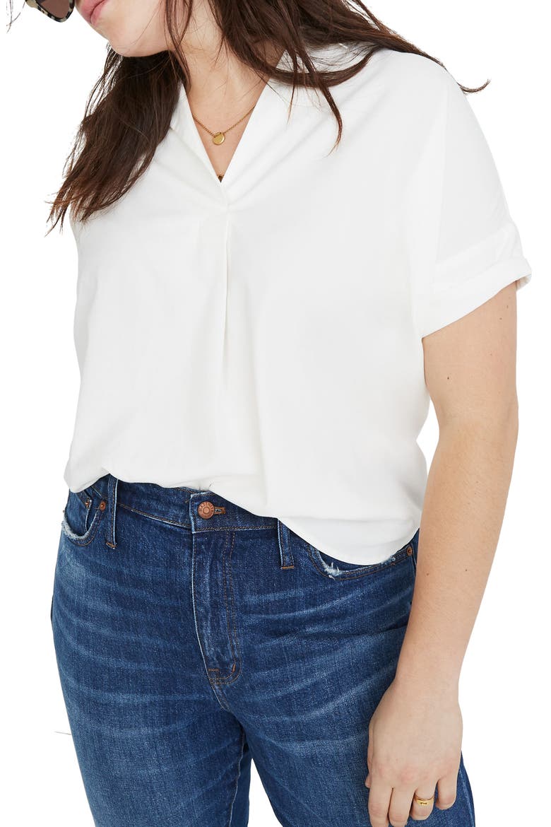 Courier Button Back Shirt, Alternate, color, PURE WHITE