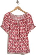MAX STUDIO Keyhole Short Sleeve Top