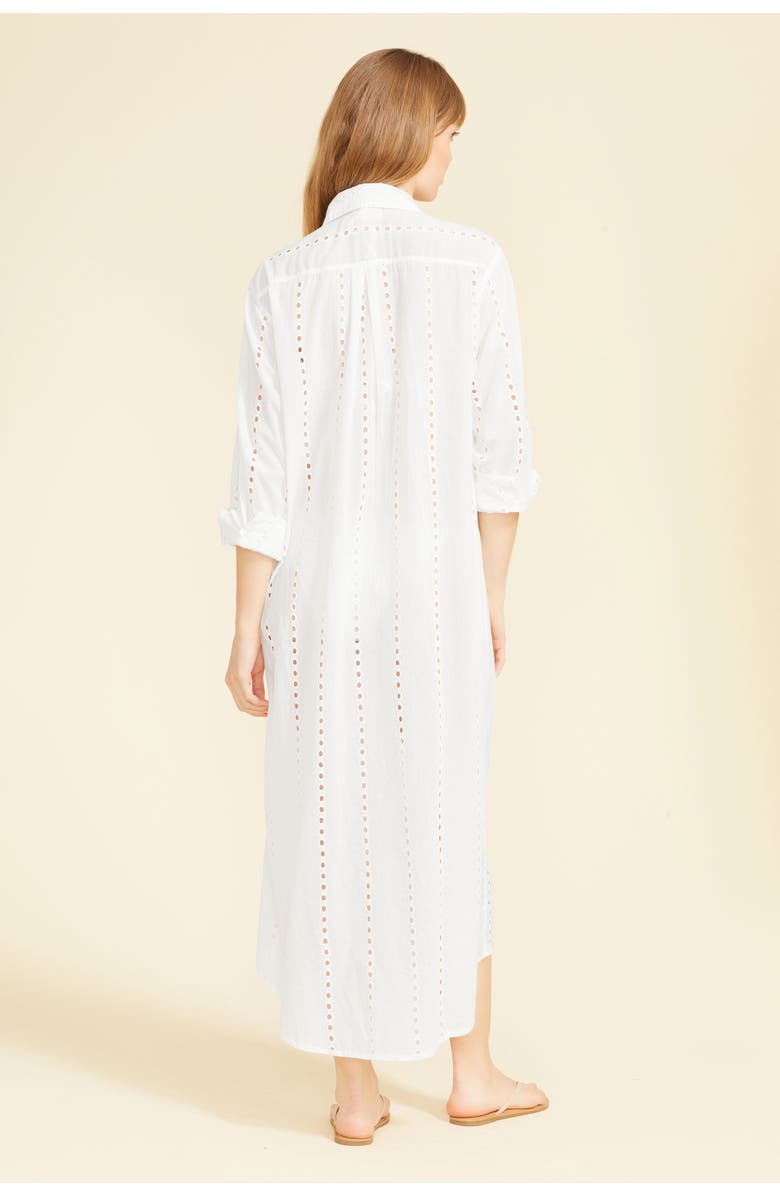 SITANO Positano Maxi Shirt Dress Cover-up, Alternate, color, White