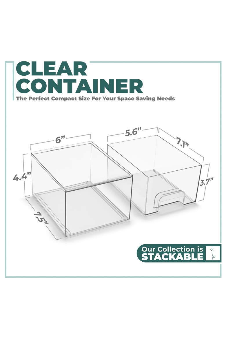 Set of 4 Small Stackable Storage Drawers, Alternate, color, NO COLOR