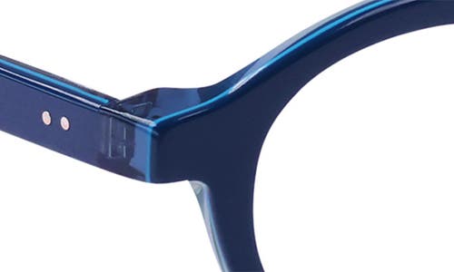 Eyebobs Tv Party 44mm Small Round Reading Glasses In Navy Blue