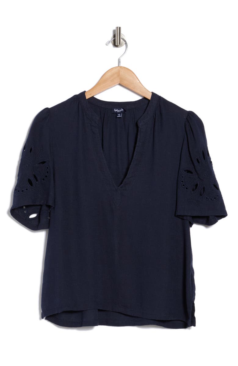 Splendid Cayden Embroidered Flutter Top, Main, color, 