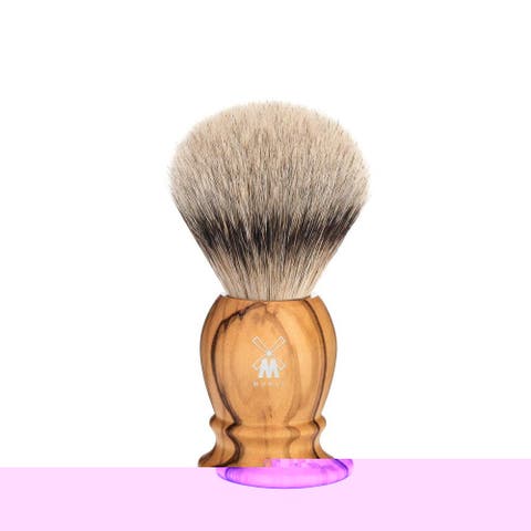 Classic Small Olive Wood Silvertip Badger Shaving Brush