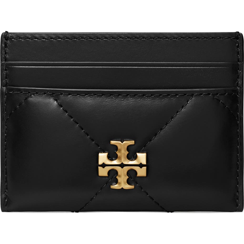 Tory Burch Kira Chevron Diamond Quilt Card Case Black