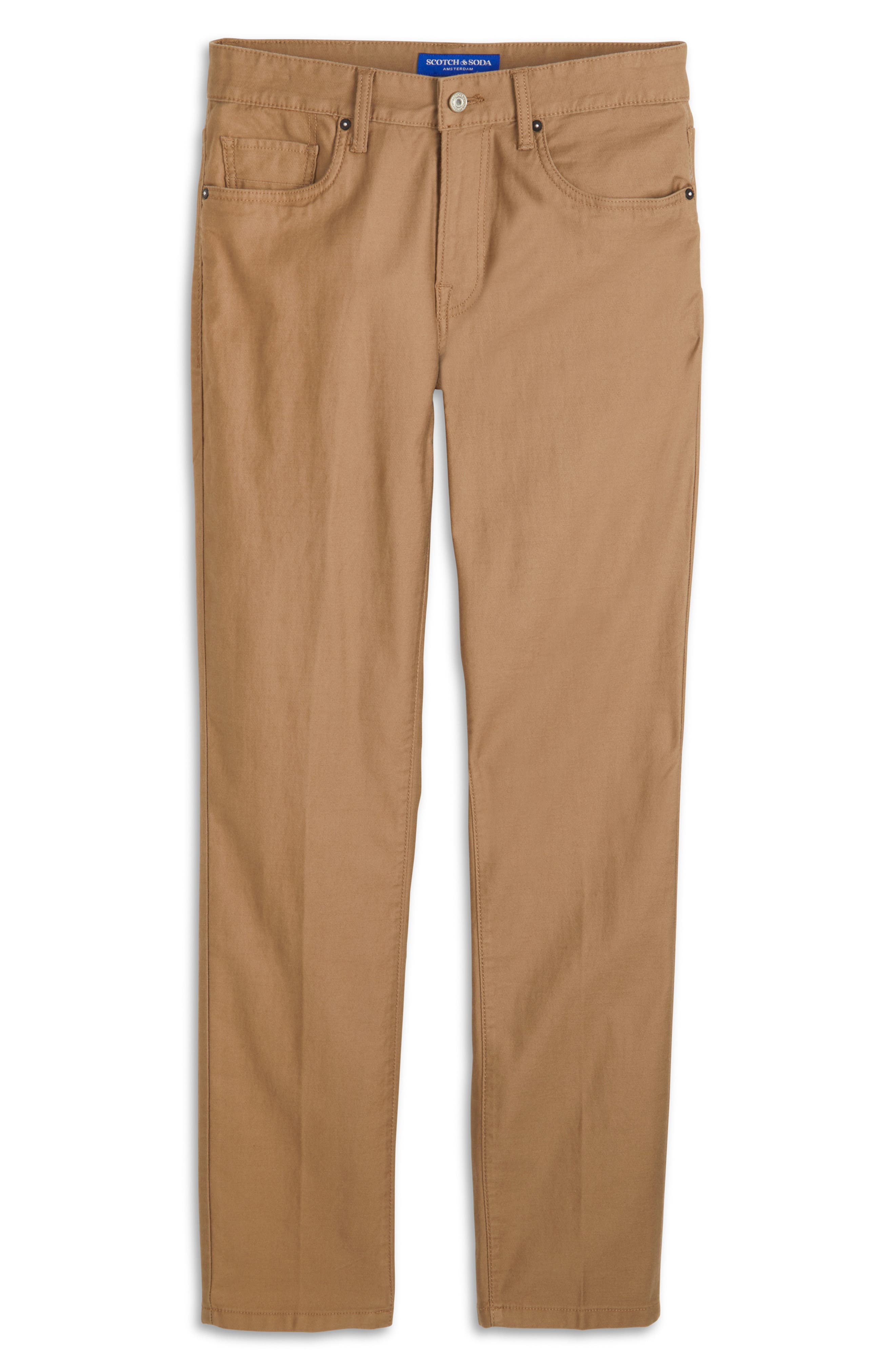 Scotch & Soda Dobby Stretch Cotton Straight Leg Pants