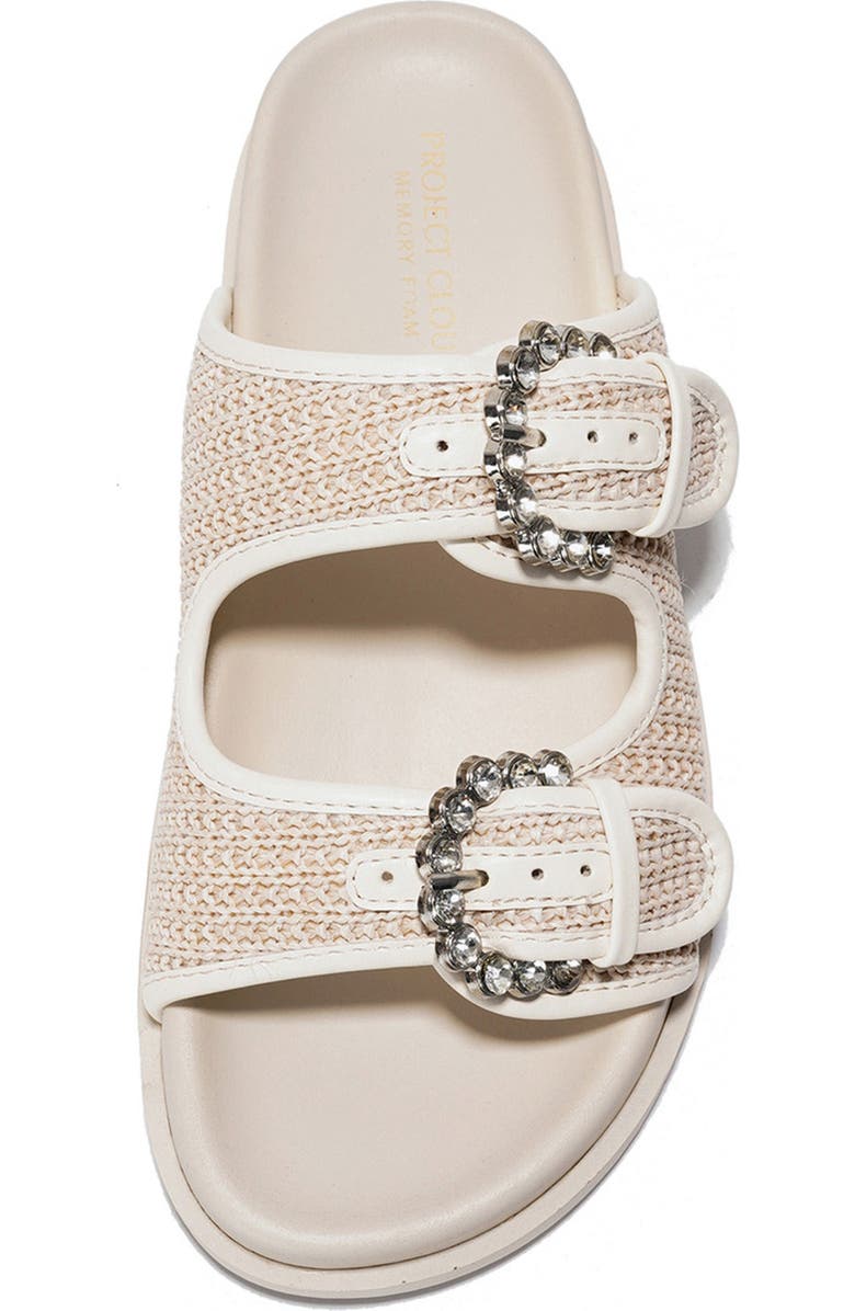 Project Cloud Elora Slide Sandal, Alternate, color, White Raffie