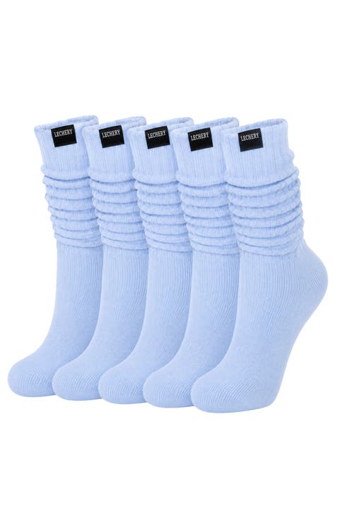 5-Pack Mid-Calf Fashion Boot Scrunch Socks