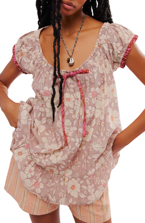Free People Frankie Floral Tunic In Stone Combo