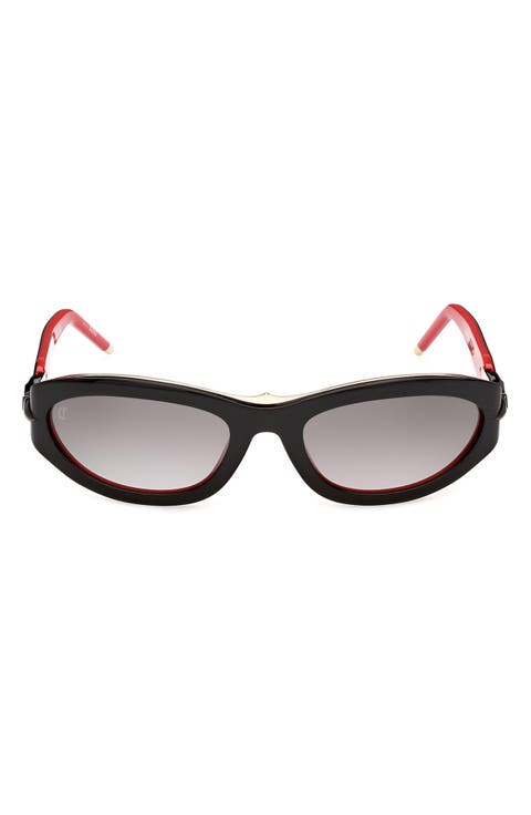 58mm Gradient Oval Sunglasses