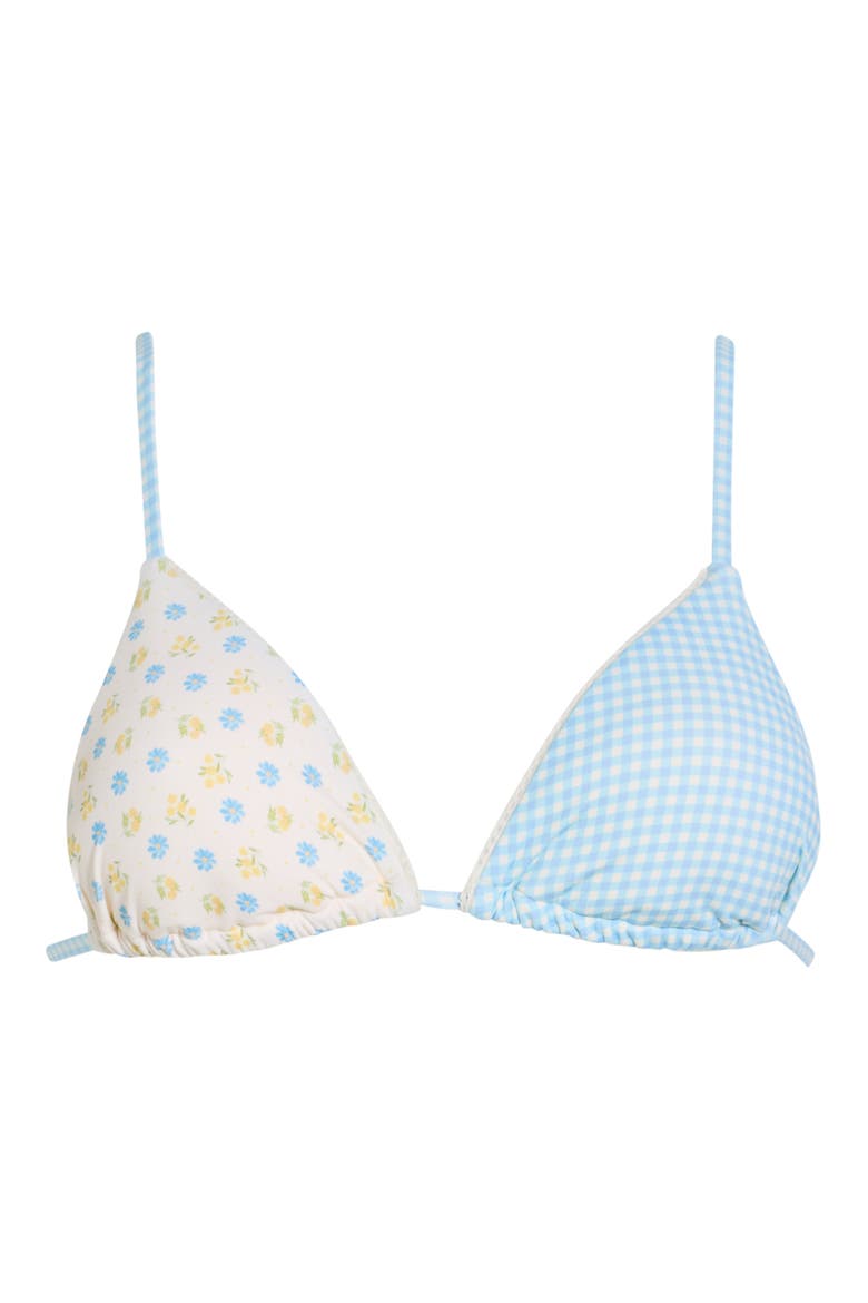 Emilia Triangle Bikini Top, Alternate, color, MEADOW/ BLUE GINGHAM