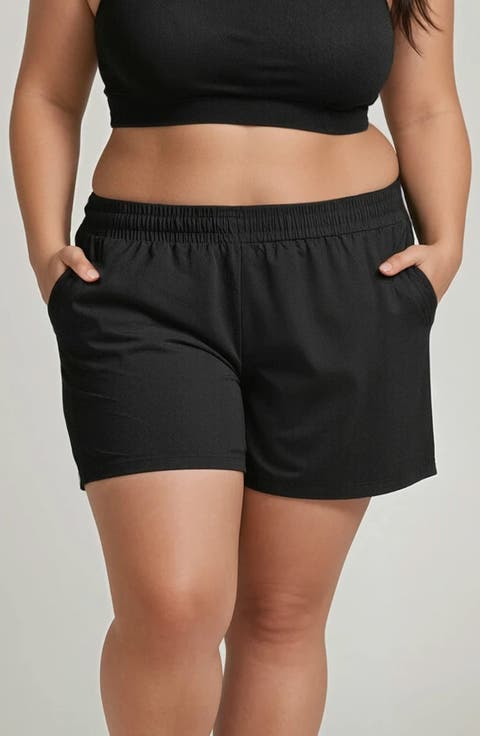 Plus Size Classic Fit Swim Shorts With Panty