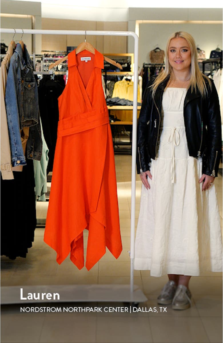 Sonnet Handkerchief Hem Linen Blend Dress, sales video thumbnail