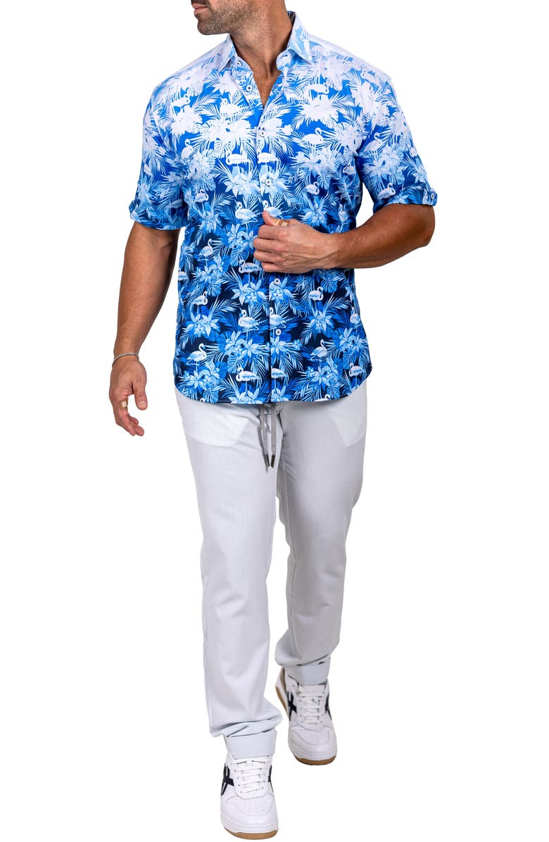 Maceoo Galileo Marthy Short Sleeve Button-Up Shirt, Alternate, color,