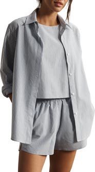 Rhone Saltair Oversize Seersucker Button-Up Shirt