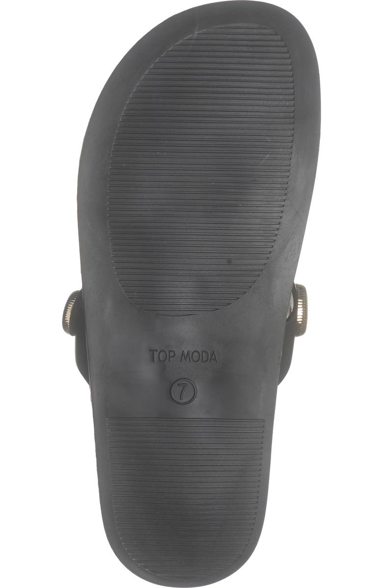 TOP MODA Sailor Slide Sandal, Alternate, color, Black Pu