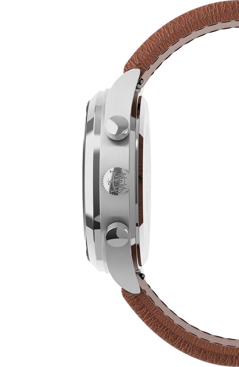 Timex<sup>®</sup> Waterbury Traditional Chronograph Leather Strap Watch, 42mm, Alternate, color, 