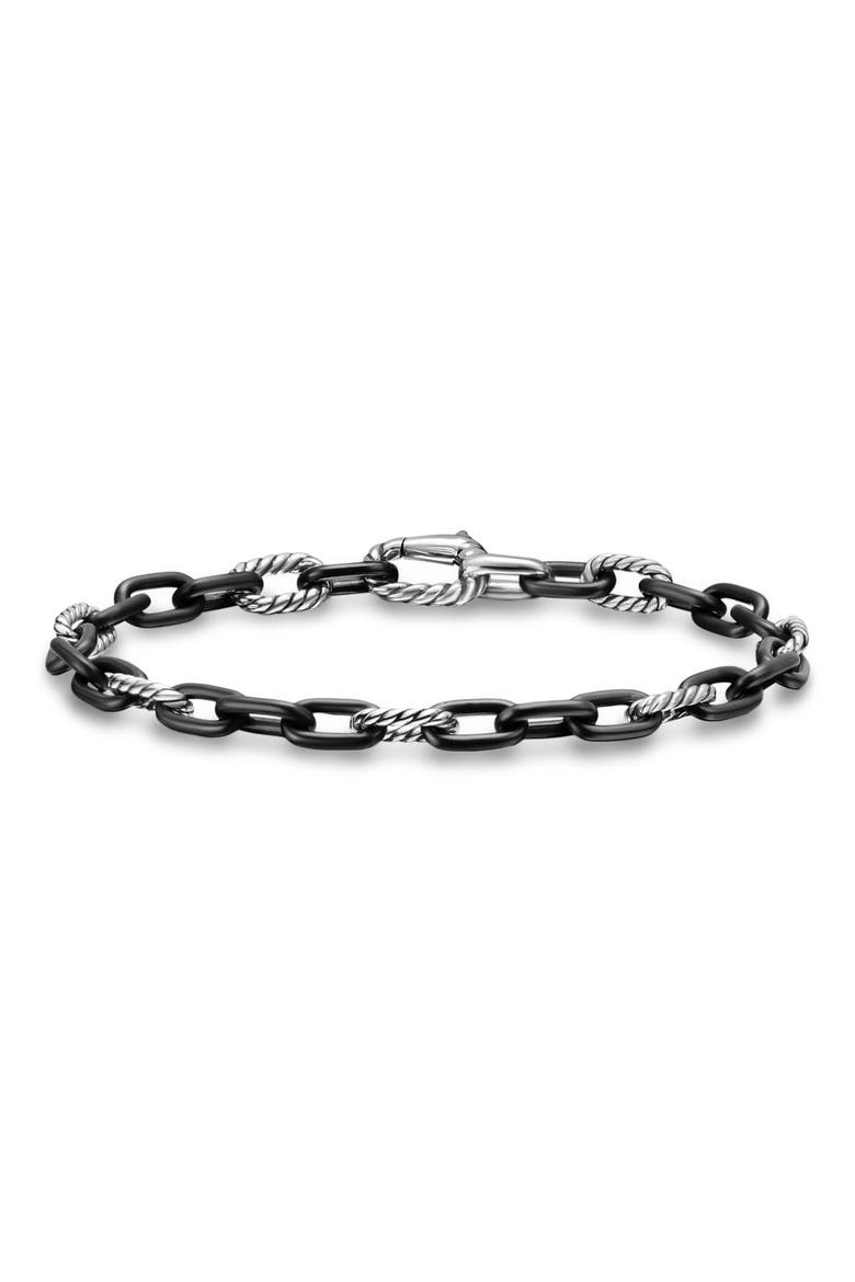 Madison Link Bracelet, Main, color, BLACK/ SILVER