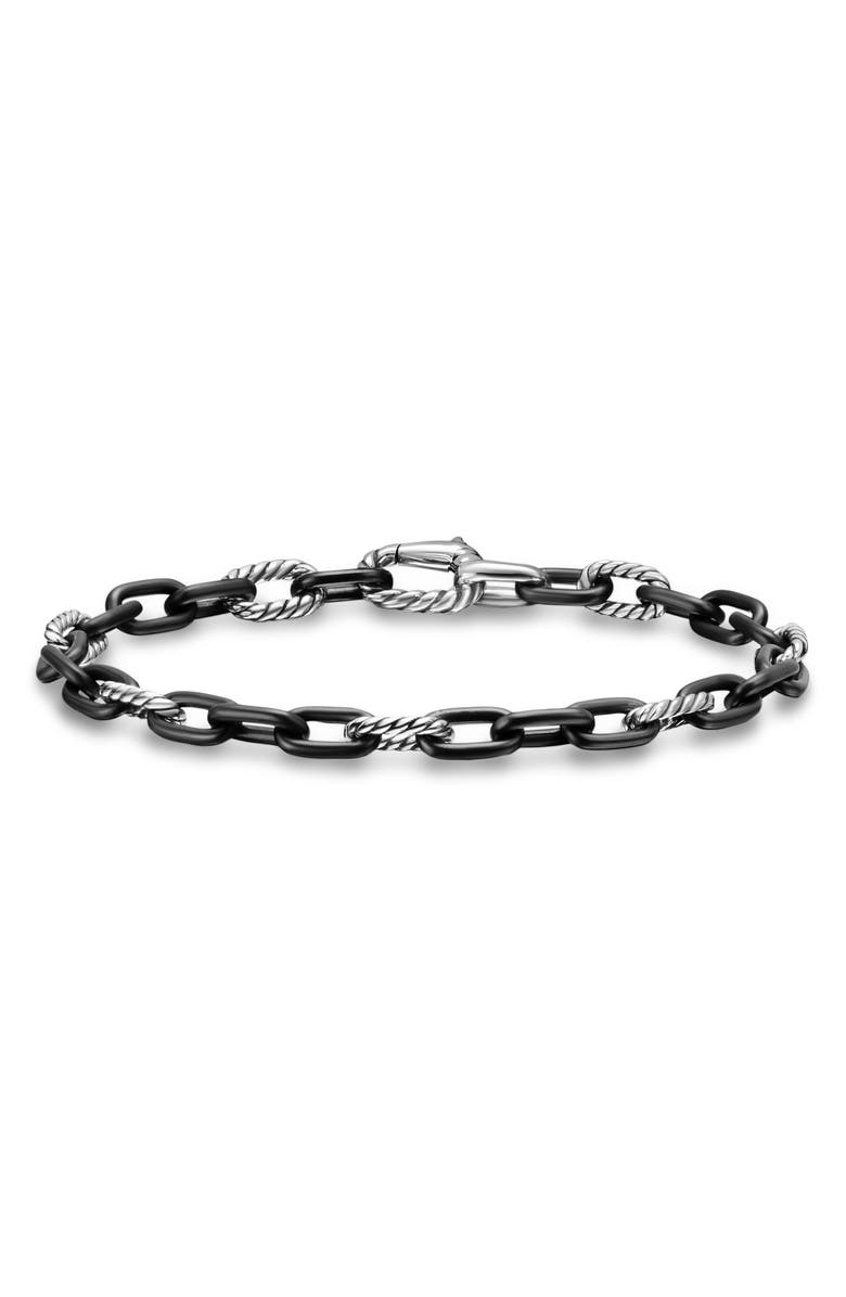 David Yurman Madison Link Bracelet, Main, color, Black/ Silver
