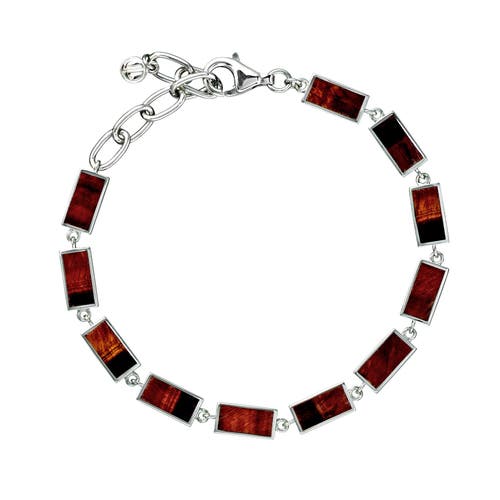 Jan Leslie Dash Rectangle Link Bracelet In Brown