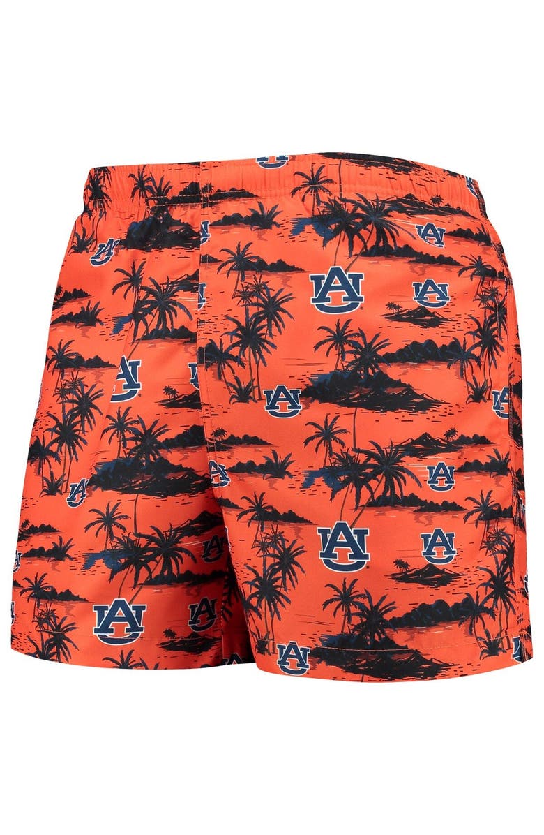 FOCO Men's FOCO Orange Auburn Tigers Island Palm Swim Trunks, Alternate, color,