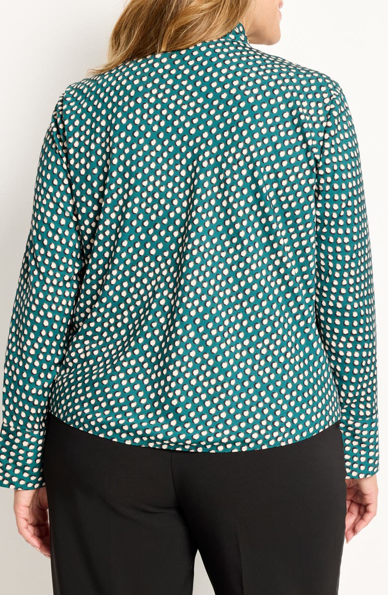 NIC+ZOE Shadow Dot Long Sleeve Top, Alternate, color, Green Multi