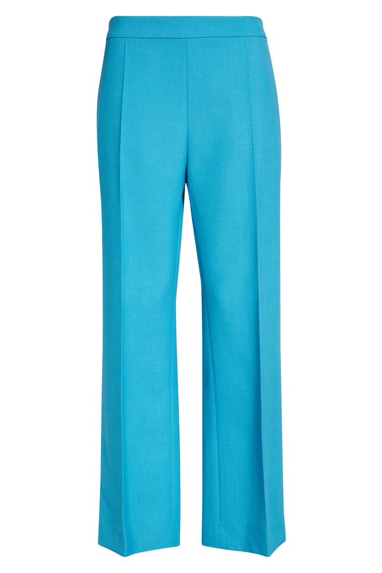 Straight Leg Wool Crepe Trousers, Alternate, color, CYAN BLUE