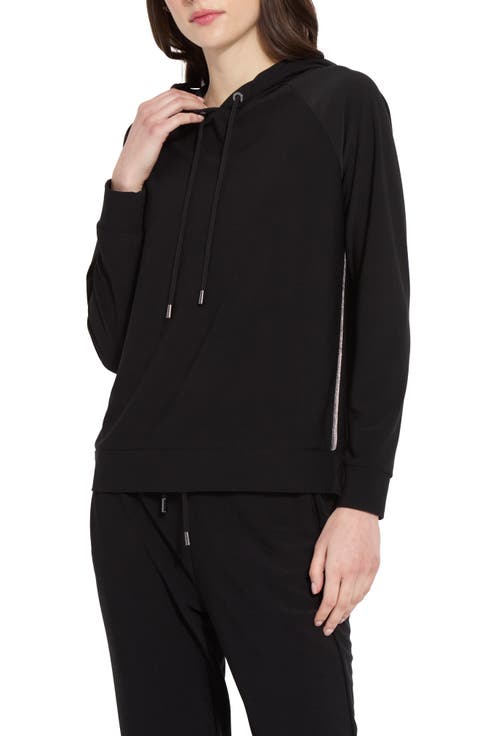 Julia Beaded Trim Stretch Crepe Hoodie