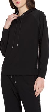 Lysse Julia Beaded Trim Stretch Crepe Hoodie