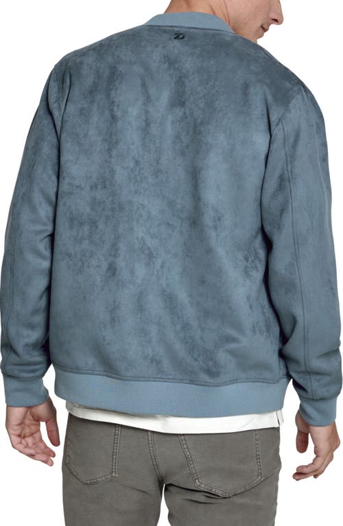 7 Diamonds Evolution Faux Suede Bomber Jacket In Blue