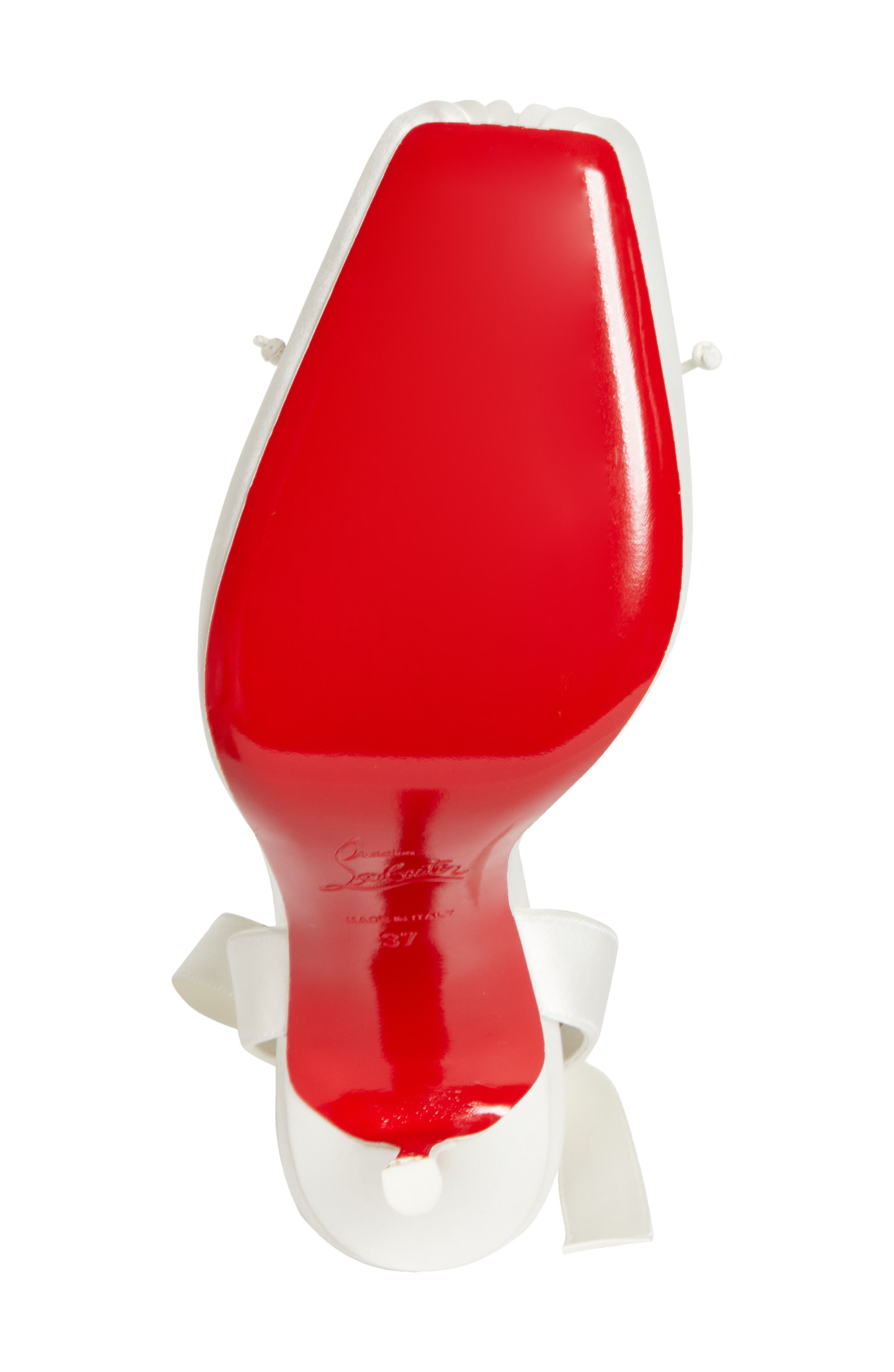 Christian Louboutin Cassia Lace-Up Slingback Pump, Alternate, color, Ivory/ Snow