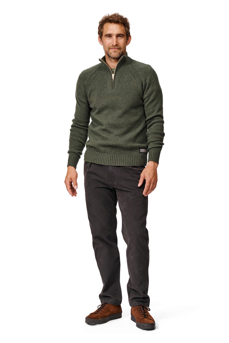 Pelham Zip Neck Sweater, Alternate, color, Dark Green
