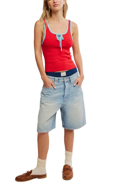 Shop Free People All Star Sweater Tank In Atlas Red Combo