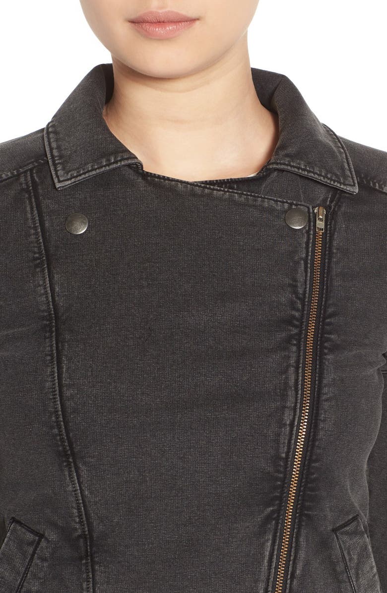 BP. Stretch Knit Moto Jacket, Alternate, color,