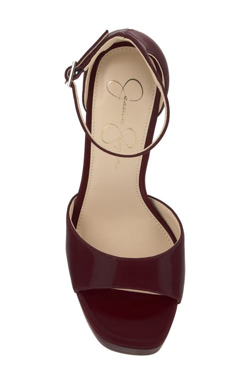 Jessica Simpson Telxia 2 Ankle Strap Platform Sandal In Burgundy