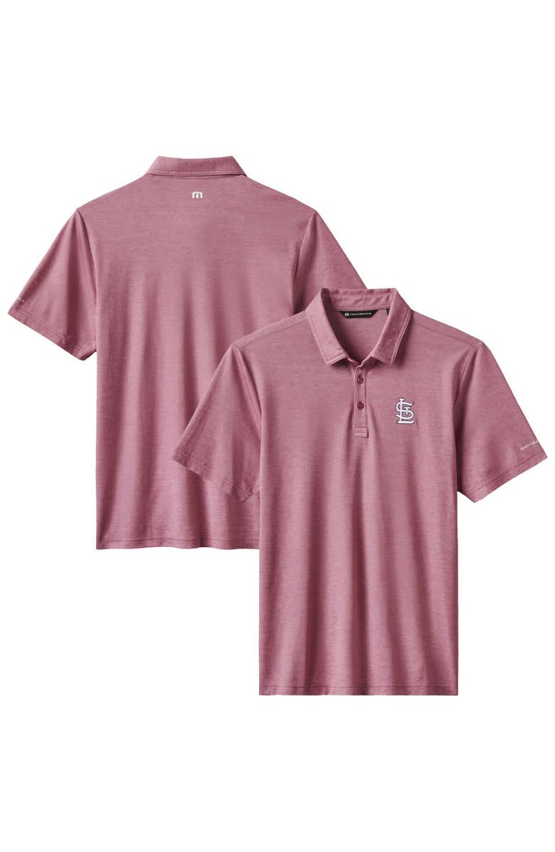 TravisMathew Men's TravisMathew Red St. Louis Cardinals Playoff Pitch Tri-Blend Polo, Alternate, color, Red