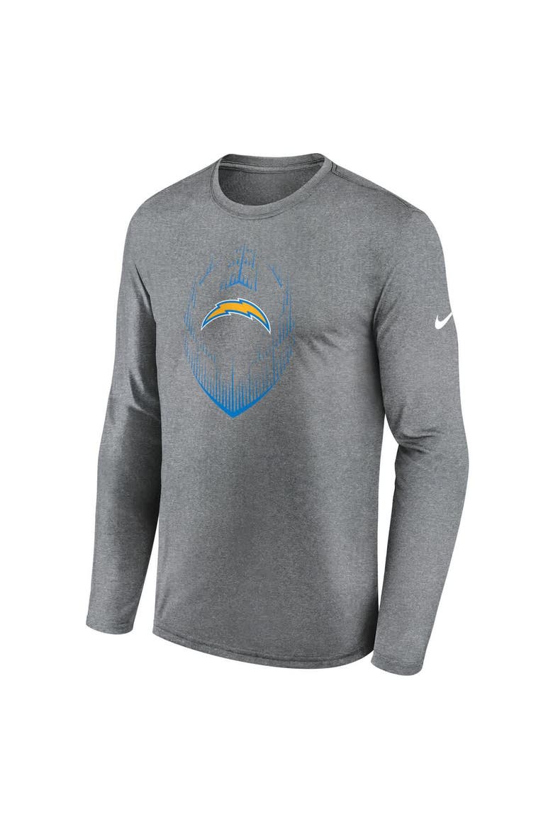 Men's Nike Heather Gray Los Angeles Chargers Legend Icon Long Sleeve T-Shirt, Alternate, color, Heather Gray
