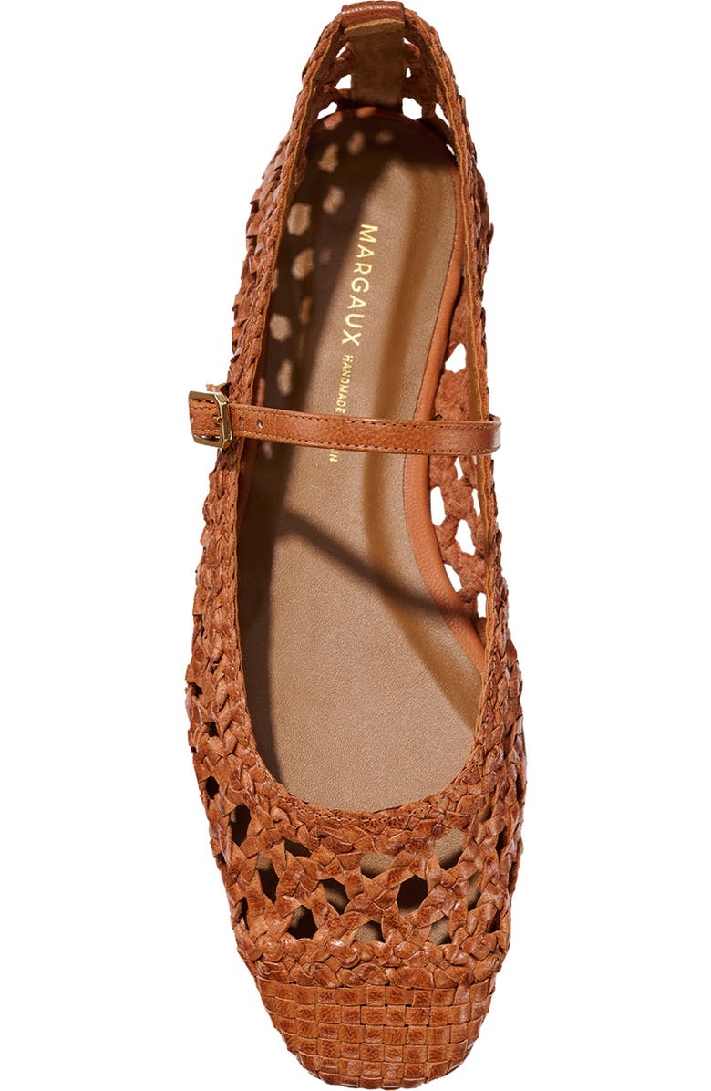 MARGAUX The Woven Fonteyn Jane Flats, Alternate, color, Saddle Leather