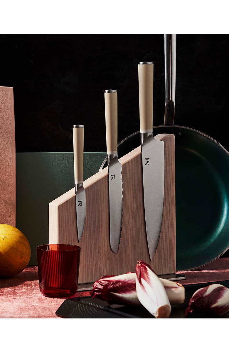 MATERIAL The Knives and Stand Set, Alternate, color, White Ash / Almost Black