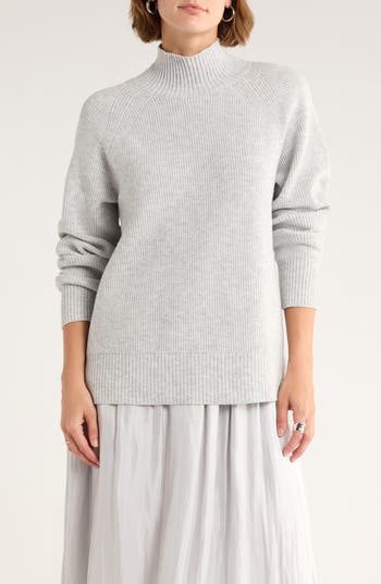 Nordstrom Rack Raglan Sleeve Turtleneck Sweater In Gray