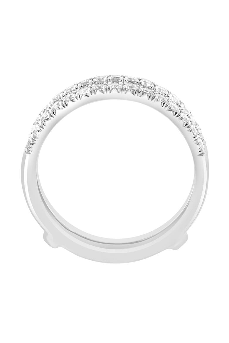Sterling Silver Diamond Double Band Ring, Alternate, color, SILVER