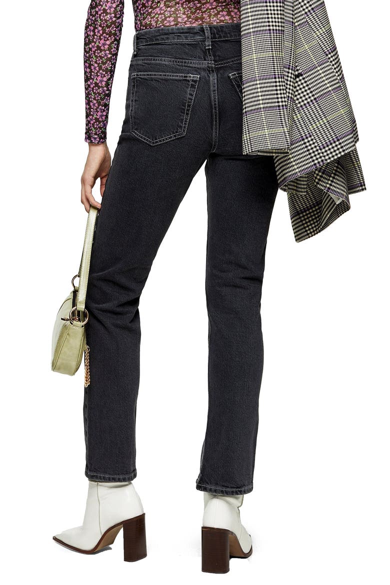Considered Split Outseam High Waist Jeans, Alternate, color, WASHED BLACK