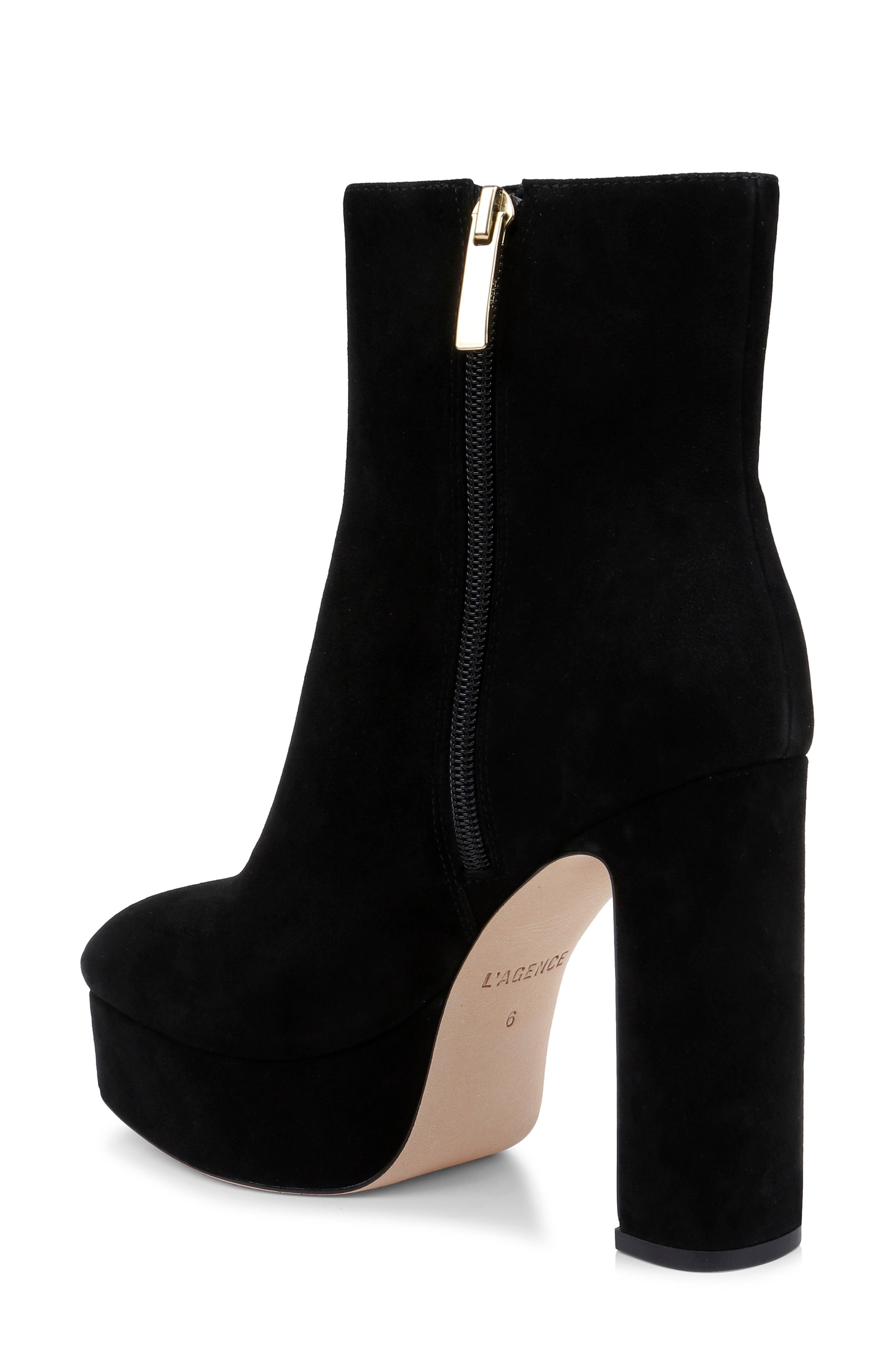 Soho Leather Platform Bootie, Alternate, color, BLACK SUEDE