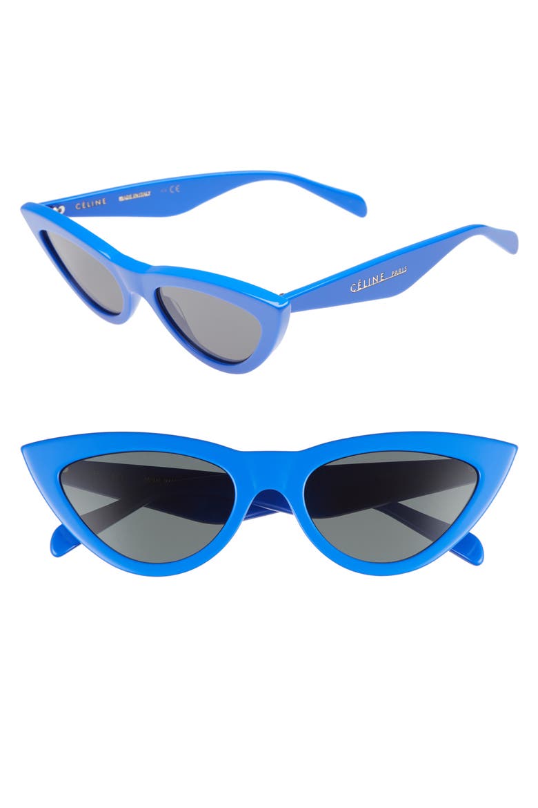 56mm Cat Eye Sunglasses, Main, color, ROYAL BLUE/ GREEN